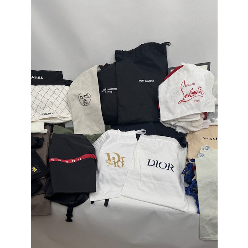 Luxury Designer Dust Bag Lot LV Dior Chanel Gucci Prada YSL Celine Hermes 196 Pc