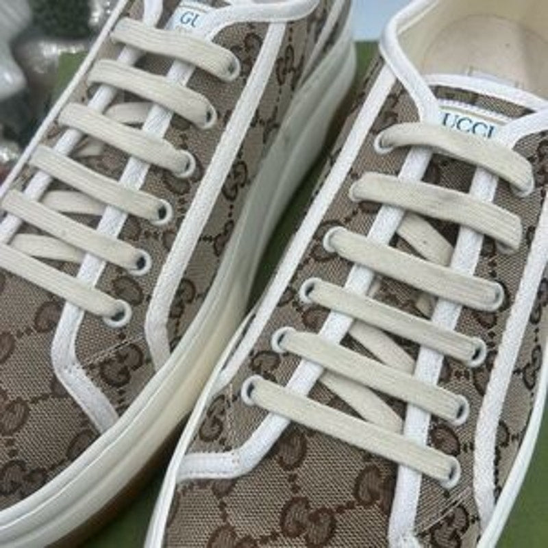 Gucci Brown GG Monogram low top platform Sneakers size 11 made in Italy
