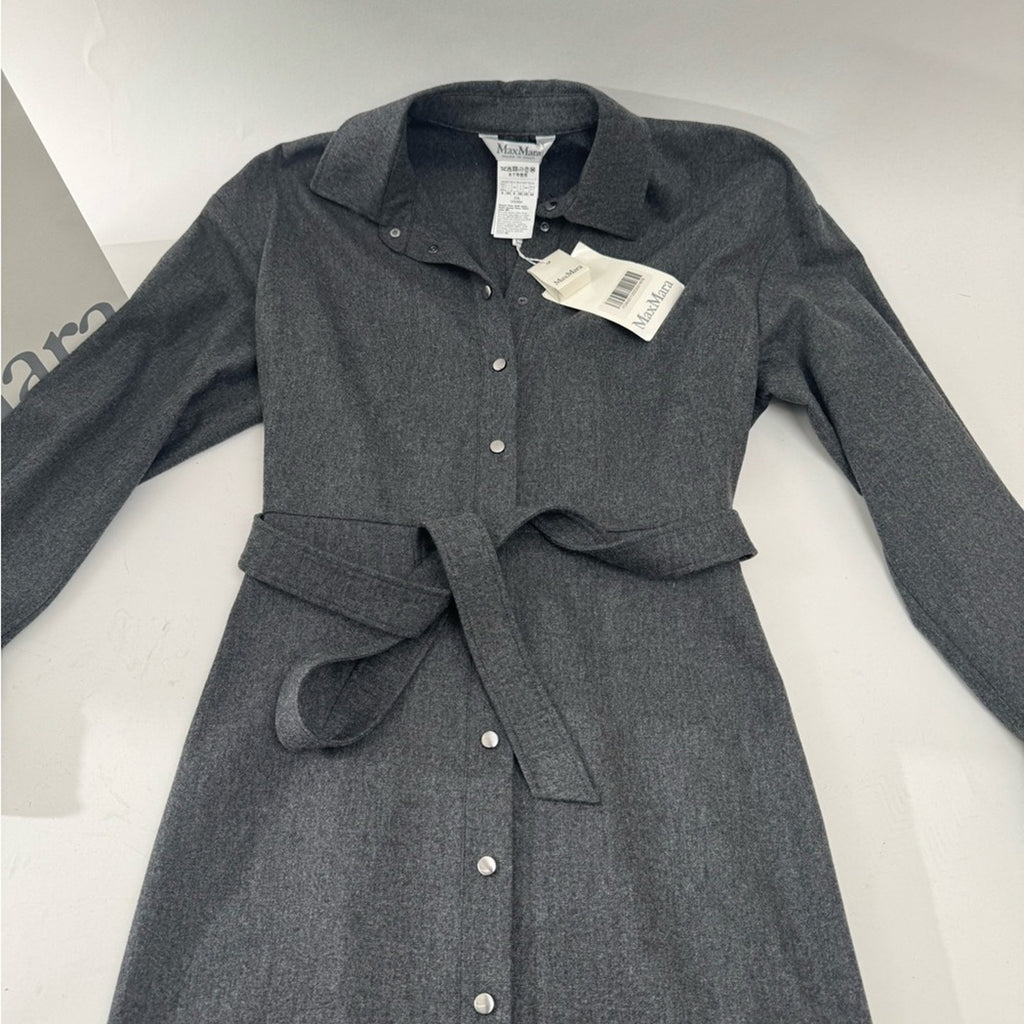 MaxMara Charcoal Wool Blend Fabric
