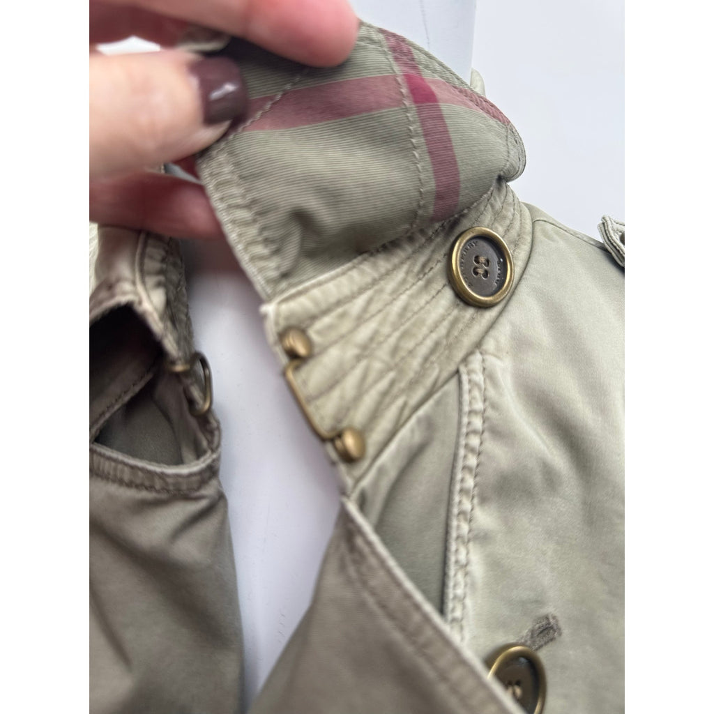 Burberry Brit Women's Khaki Olive-Tone Jacket – Size US 10 (Fits Medium)