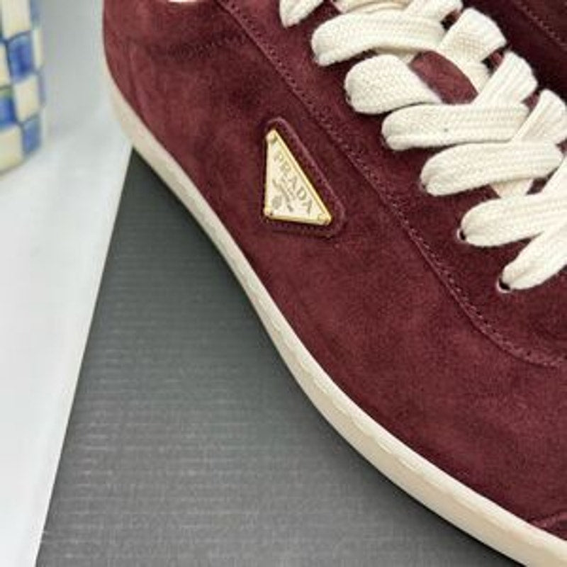 Men's Prada triangle logo suede sneakers size 9 US made in Italy