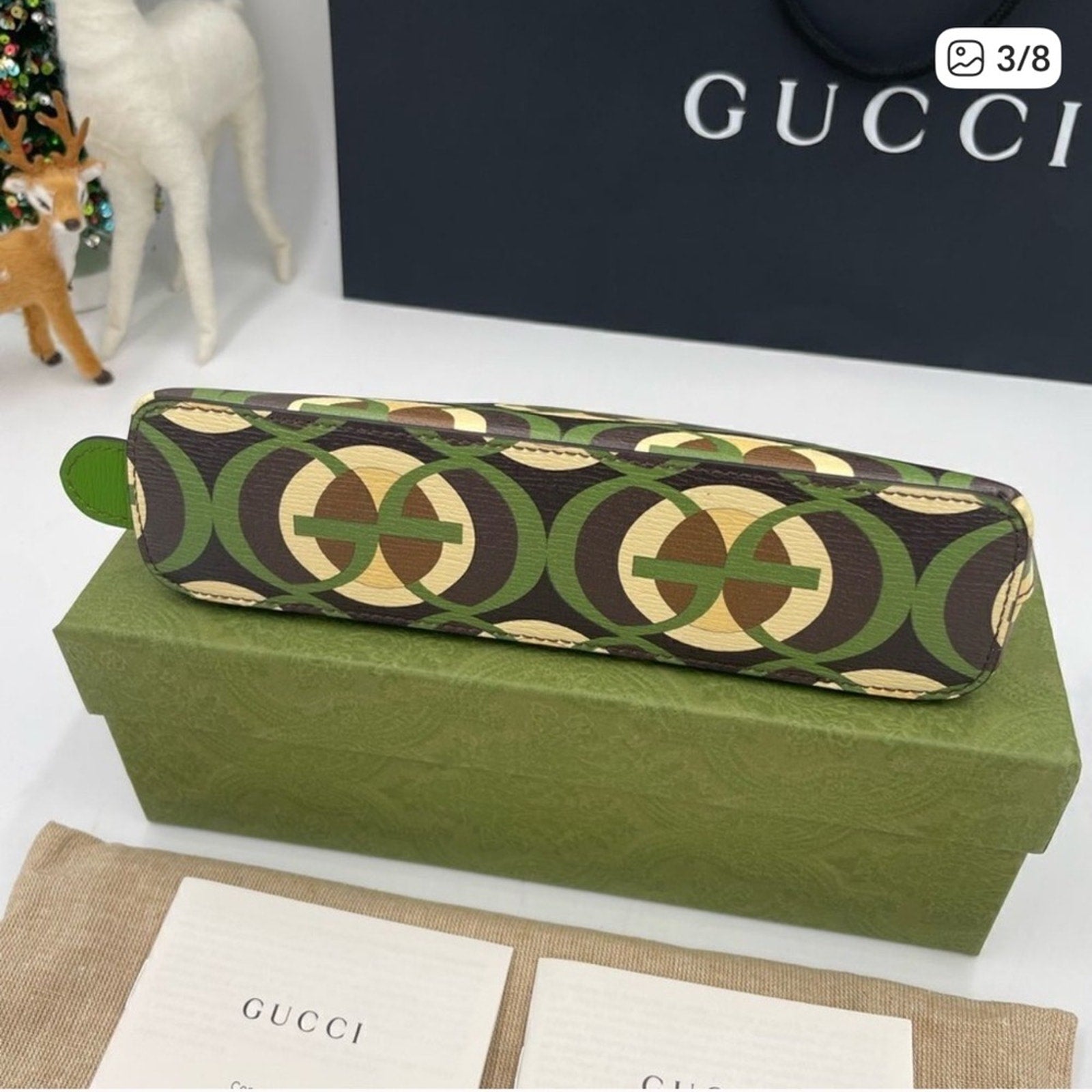 Gucci Unisex Leather Pouch Made in Italy