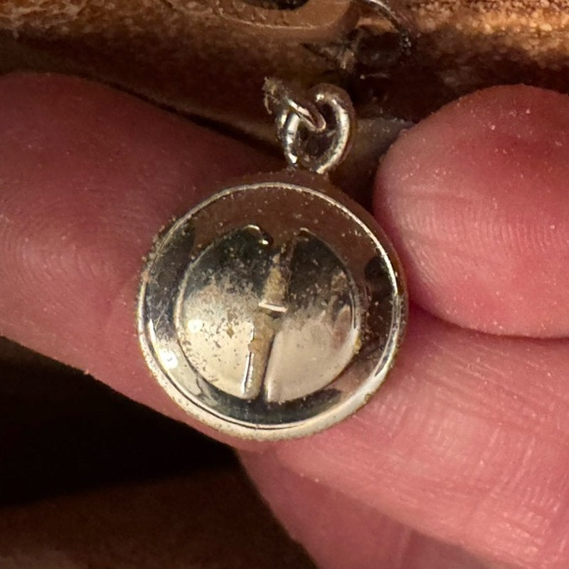 Gucci Tom Ford Brown Leather Silver circular top handle, 2 pocket snap top tote