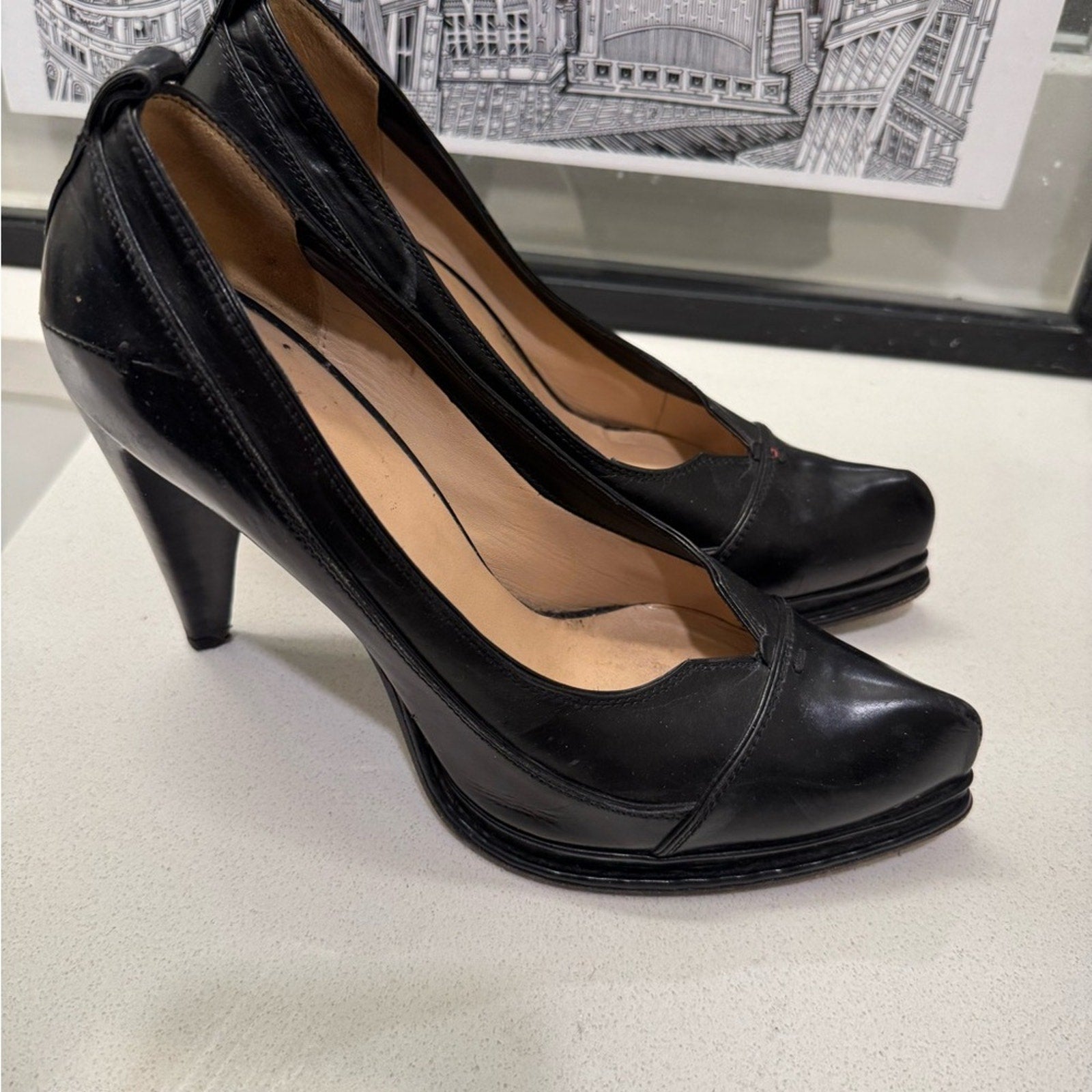 CNC Costume National Women's Black Leather Shoes Size 40, women’s 9.5