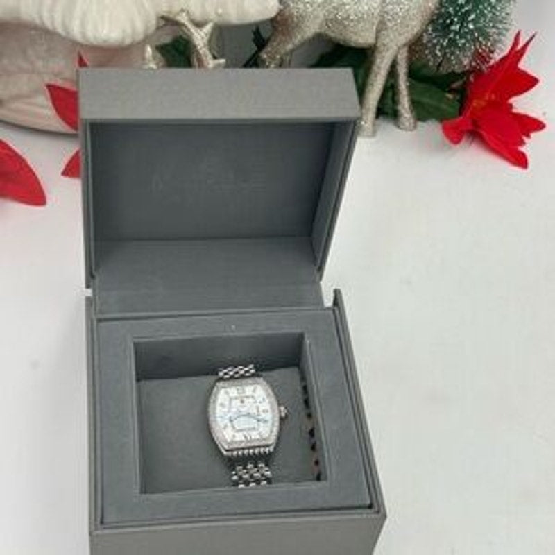 Women's Michelle releve mother of Pearl, diamond steel watch