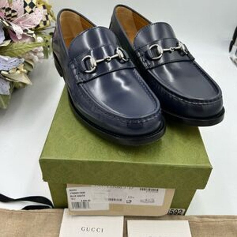 Men’s Gucci leather horse bit loafers size 10.5 fits 11.5 US made in Italy