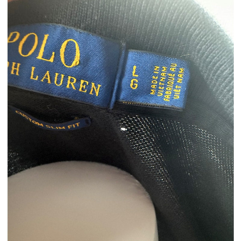 Men's Polo Ralph Lauren NWT Black Custom Slim Fit Polo Shirt Black Size L