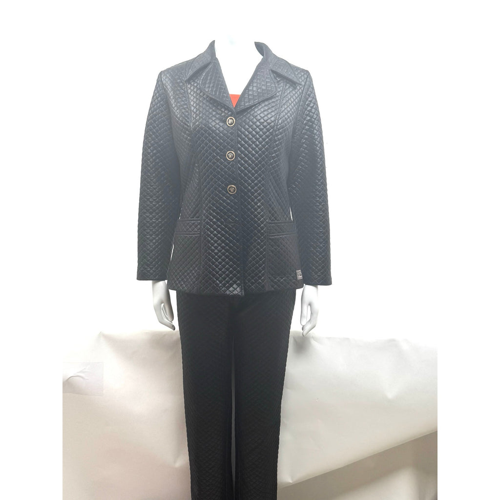 Versace Jeans Couture Women's Black Jacket and Pants Pantsuit with Belt – Size M