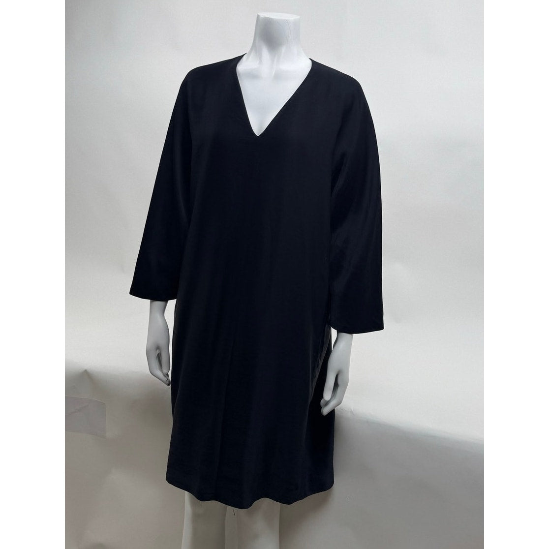 The Row Women's Black V-Neck Long Sleeve Sheath Dress Size M