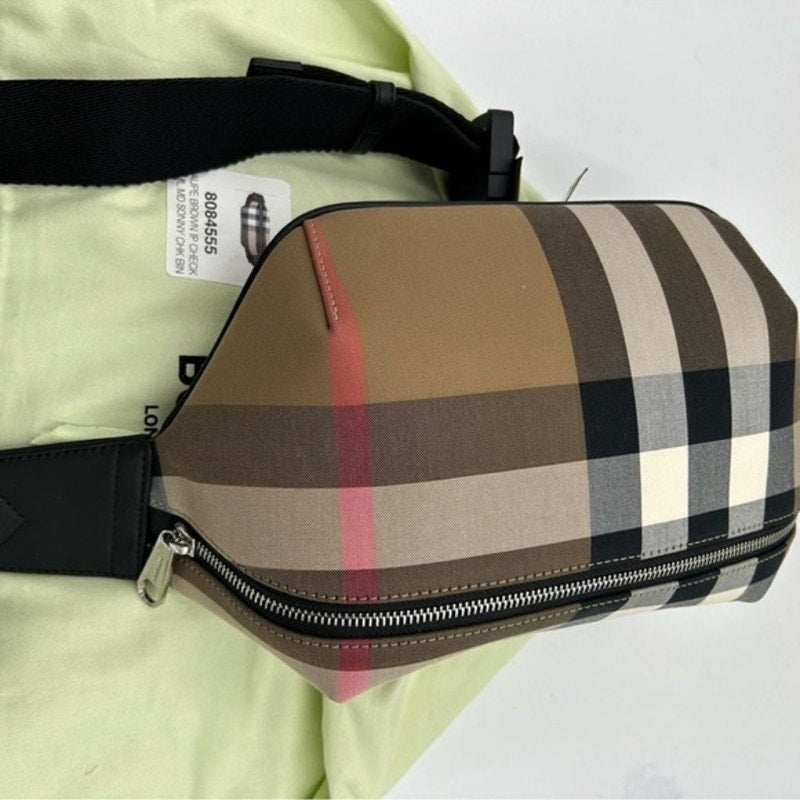 Unisex Burberry multicolor adjustable check belt bag/fanny pack Made in Italy