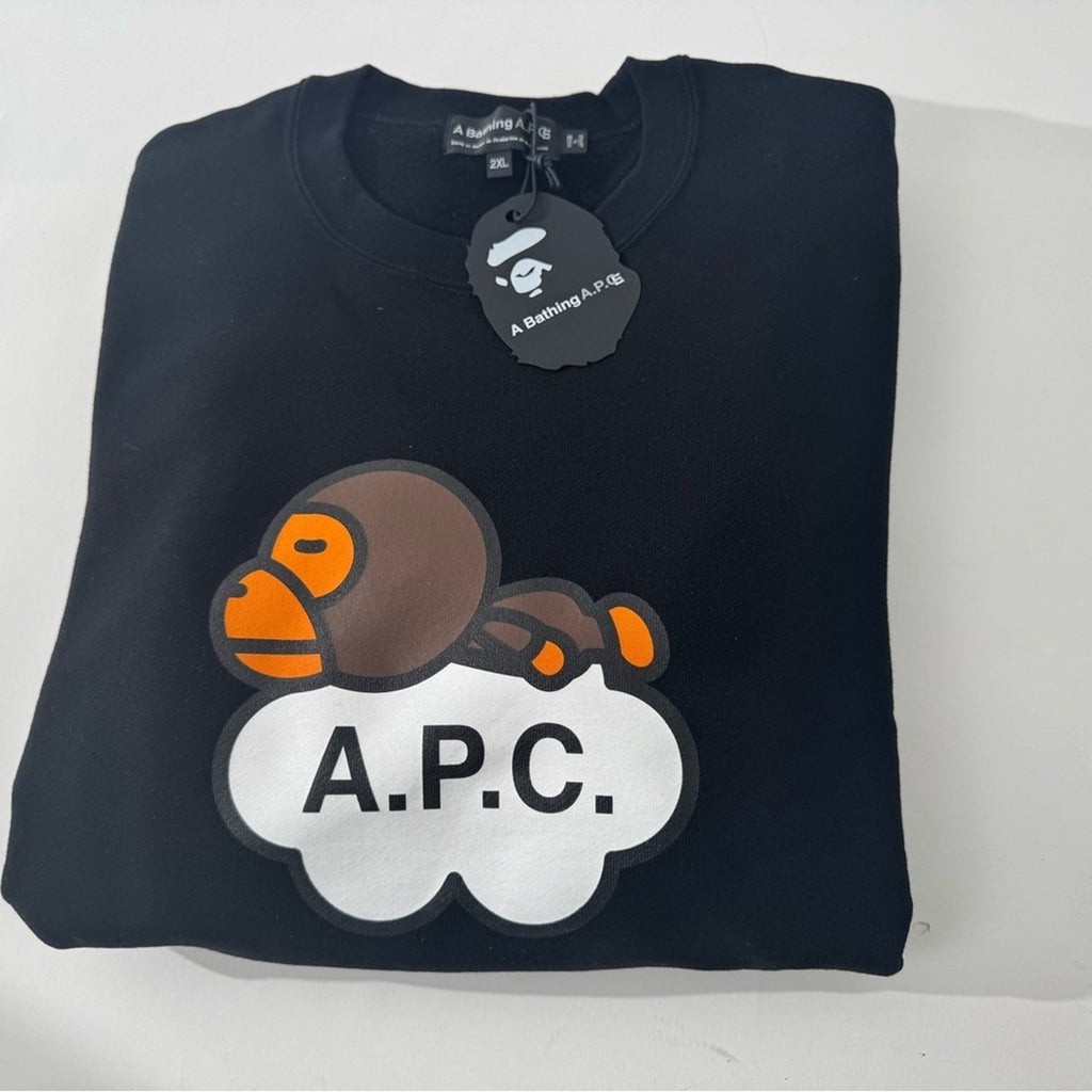 Men’s A Bathing Ape X APC Milo Cloud Sweatshirt in size 2x, NWT’s in factory bag