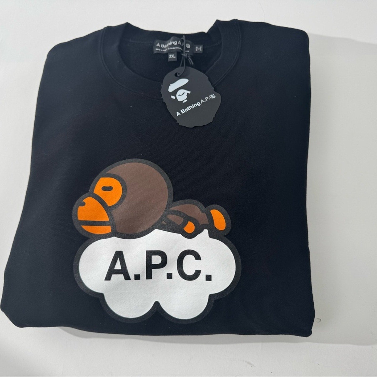 Men’s A Bathing Ape X APC Milo Cloud Sweatshirt in size 2x, NWT’s in factory bag