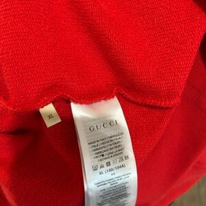 Men's Gucci logo embroidered cotton jersey sweatshirt, size XL made in Italy