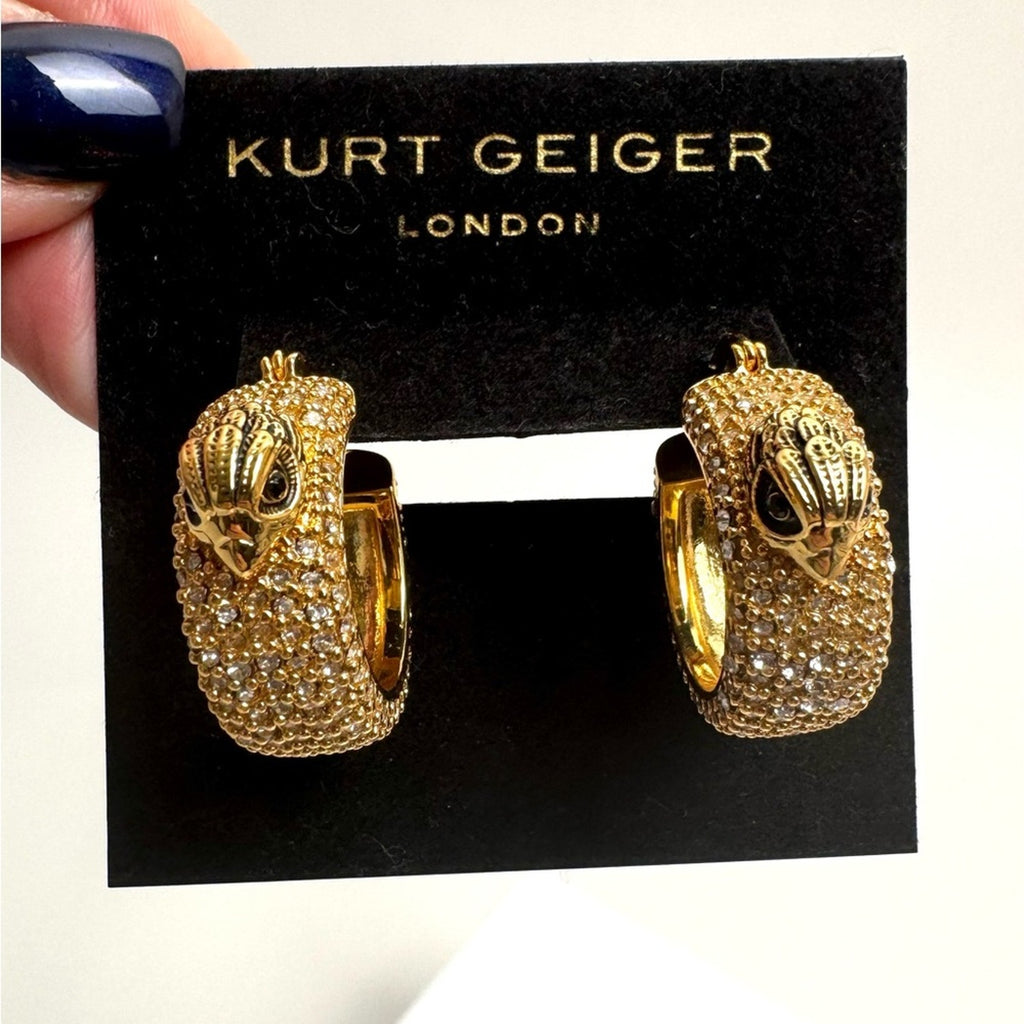 Kurt Geiger, Gold  plate Eagle hoops w/rhinestone embellishment throughout NWT’s