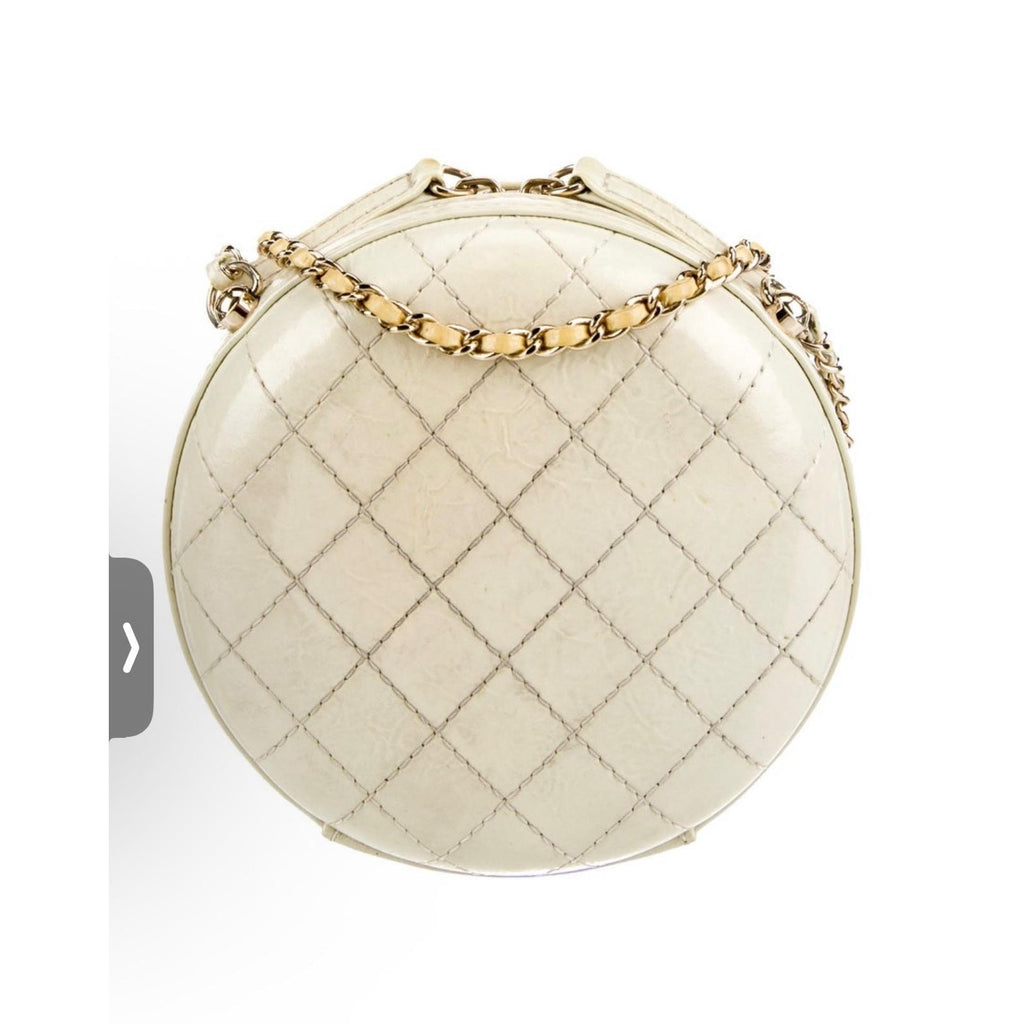 Chanel quilted cc round crossbody bag