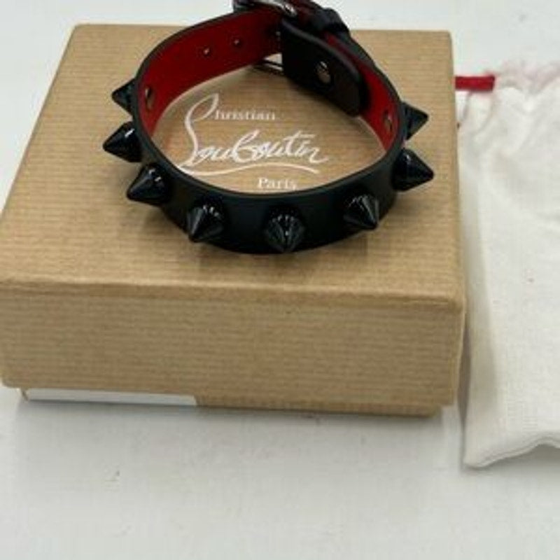 Christian Louboutin Loubilink calf leather Black Studded Bracelet
