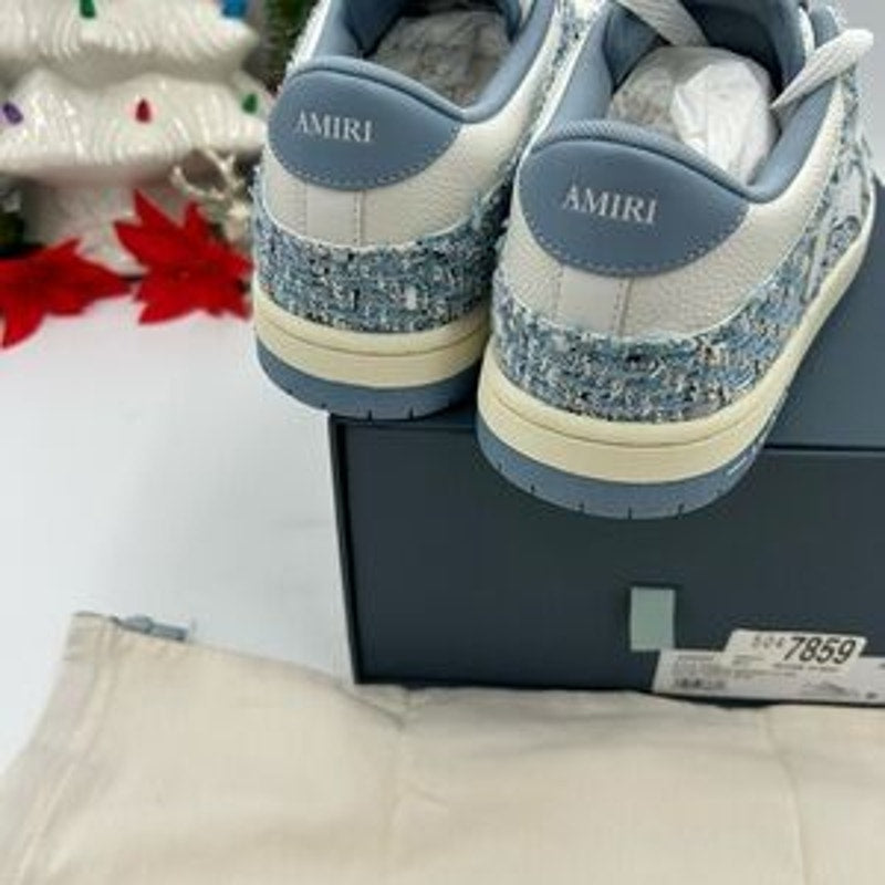 Men's Amiri skel boucle low top leather sneakers size 45