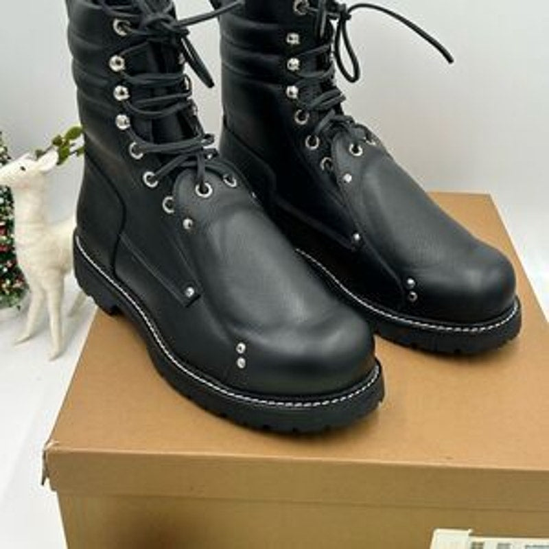 Men’s Burberry, leather lace guard ankle boots size 45 made in Italy