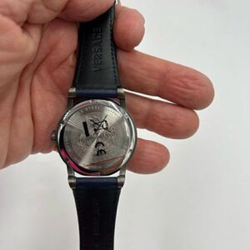 Men’s Versace Palazzo Empire blue/gray quartz 43 mm watch