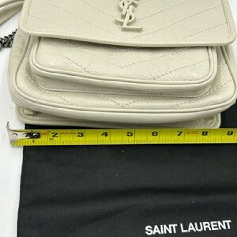Women's Saint Laurent Ysl NIKI BABY shoulder bag in vintage crinkled leather
