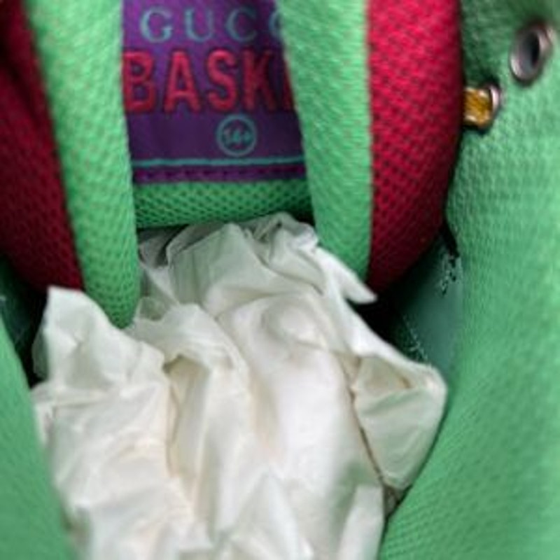 Men’s Gucci, leather high top basket sneakers size 14.5 made in Italy