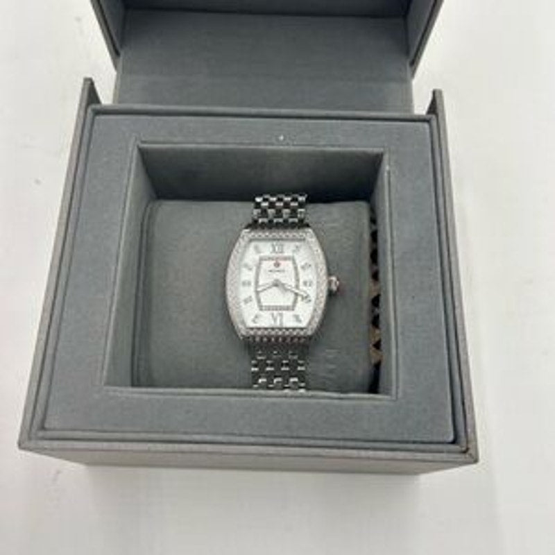 Women's Michelle releve mother of Pearl, diamond steel watch