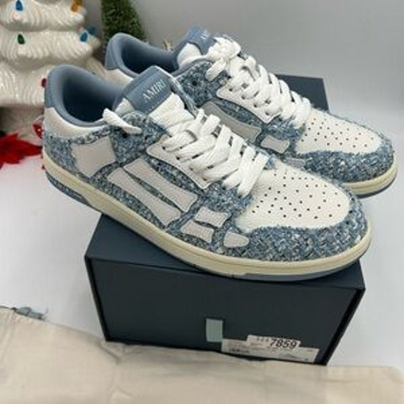 Men's Amiri skel boucle low top leather sneakers size 45