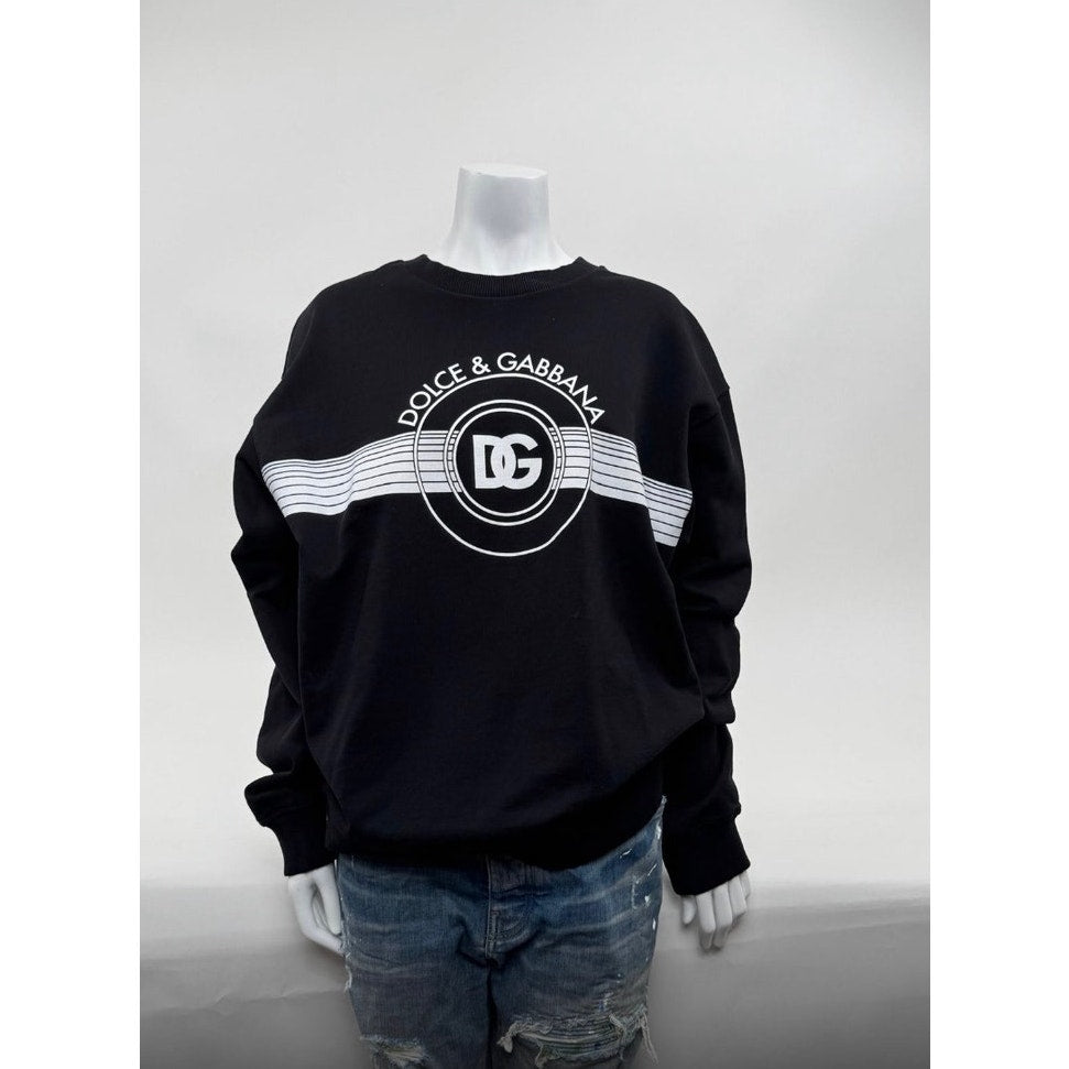 Men's Dolce & Gabbana IT 38/ Fits Like A Large Black "DG" Logo Print Sweatshirt
