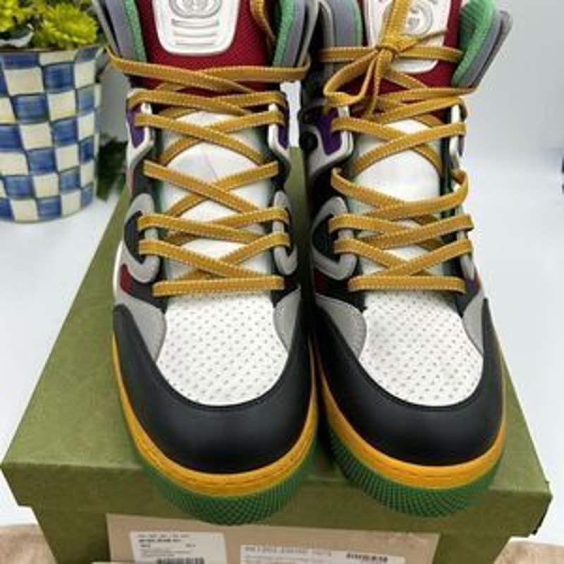 Men’s Gucci, leather high top basket sneakers size 14.5 made in Italy