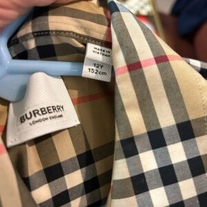 Boys Burberry classic check long sleeve cotton twill shirt, 12 year-old – 152 cm