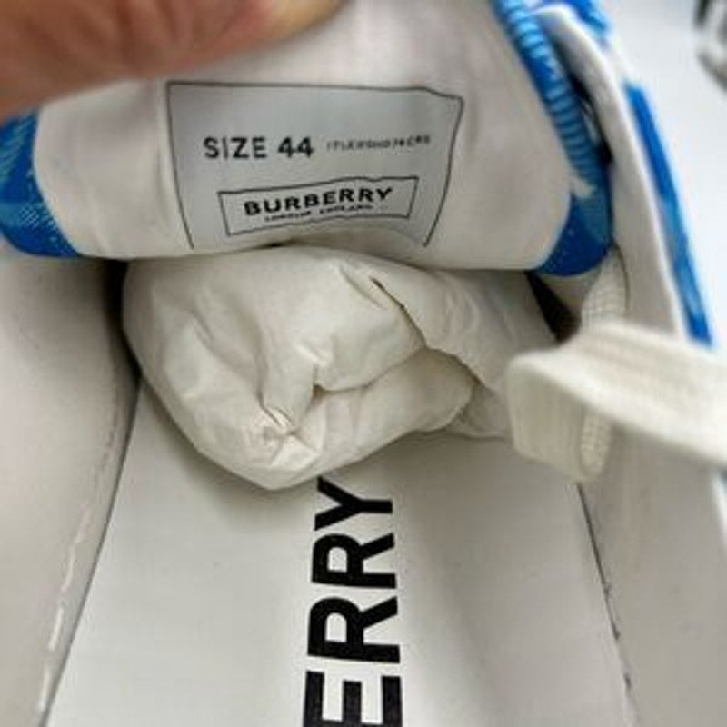 Men’s Burberry Jack vivid blue check sneakers size 44 made in Italy