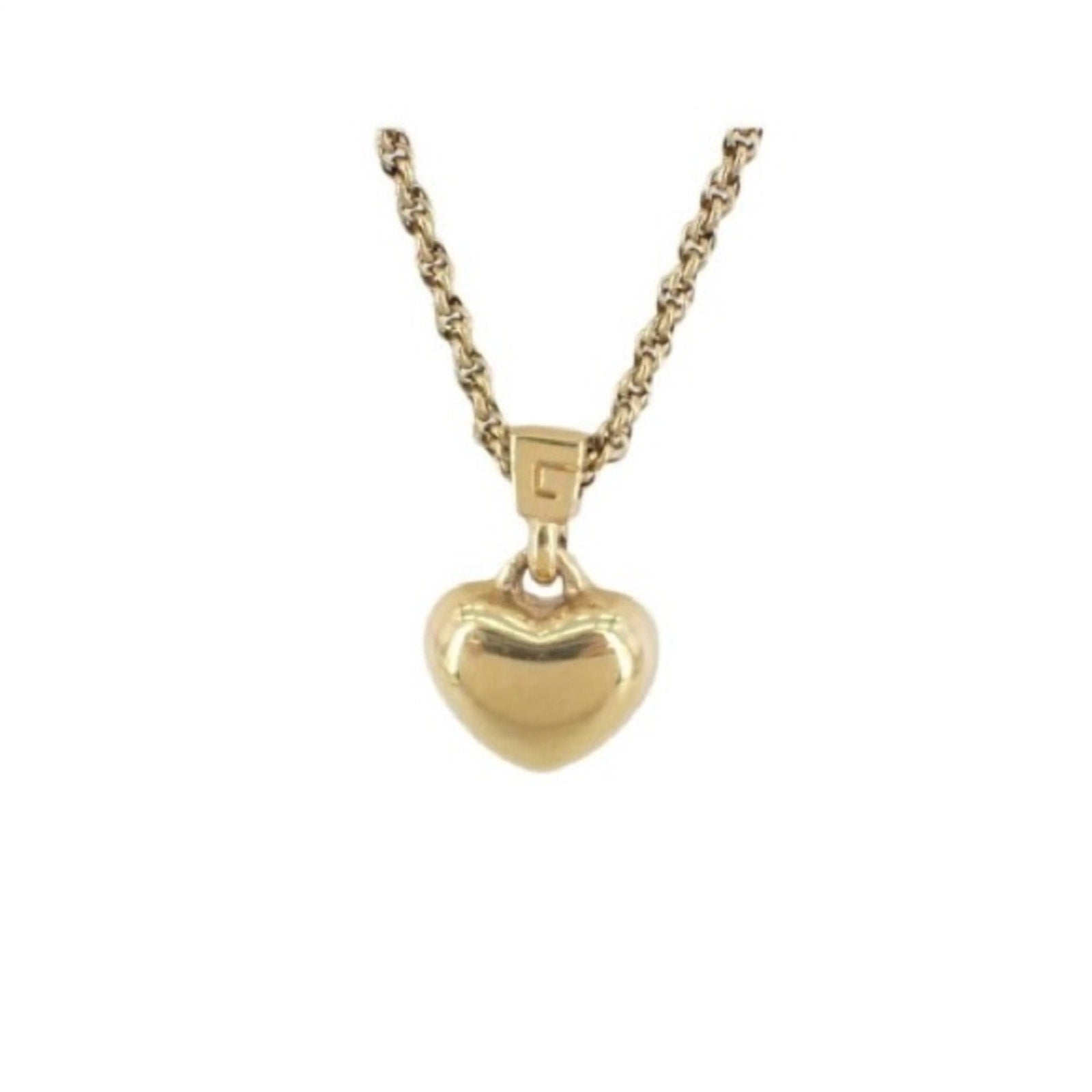 Givenchy lovely long Vintage Gold plated heart Necklace..w/branded clasp detail