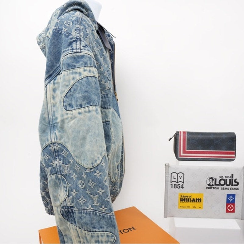 Louis Vuitton x Nigo Monogram Patchwork Denim Hoodie NWT’s size XL
