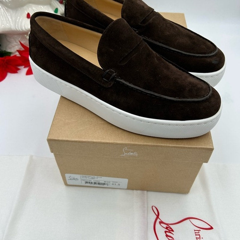 Christian Louboutin Mens PAQUEBOAT suede loafers size 41.5 made in Italy