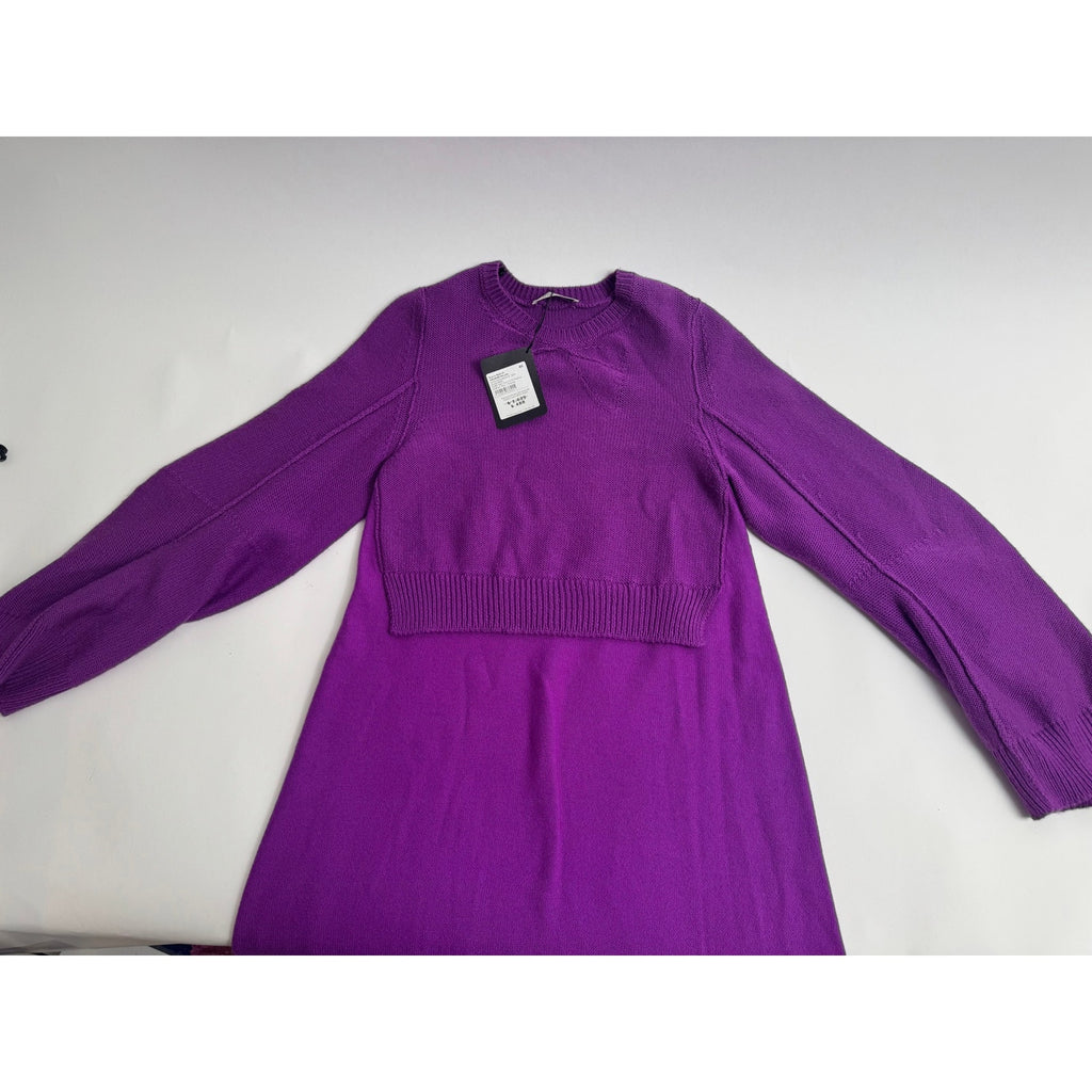Sonia by Sonia Rykiel Purple Wool Cashmere Knit Sweater Dress Size FR 40 / US M