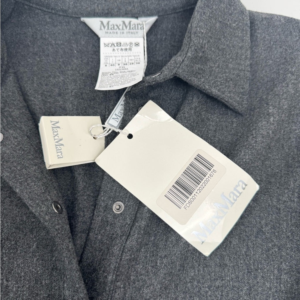 MaxMara Charcoal Wool Blend Fabric