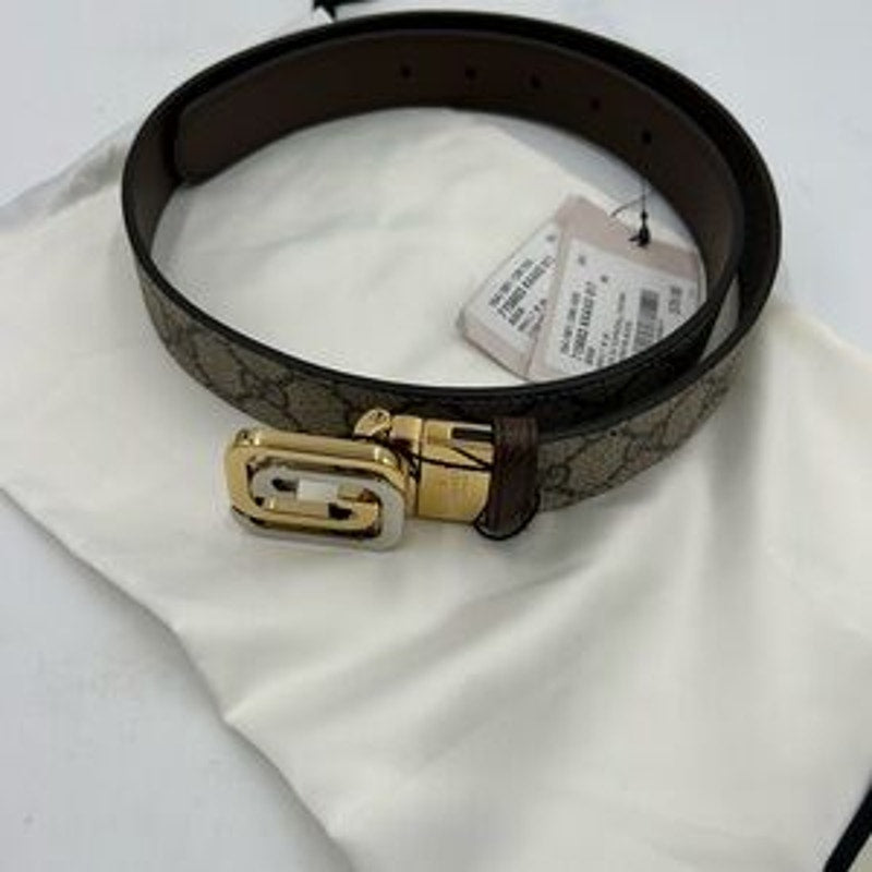 Men's Gucci, iconic GG interlocking G Belt, reversible size 90 cm made in Italy