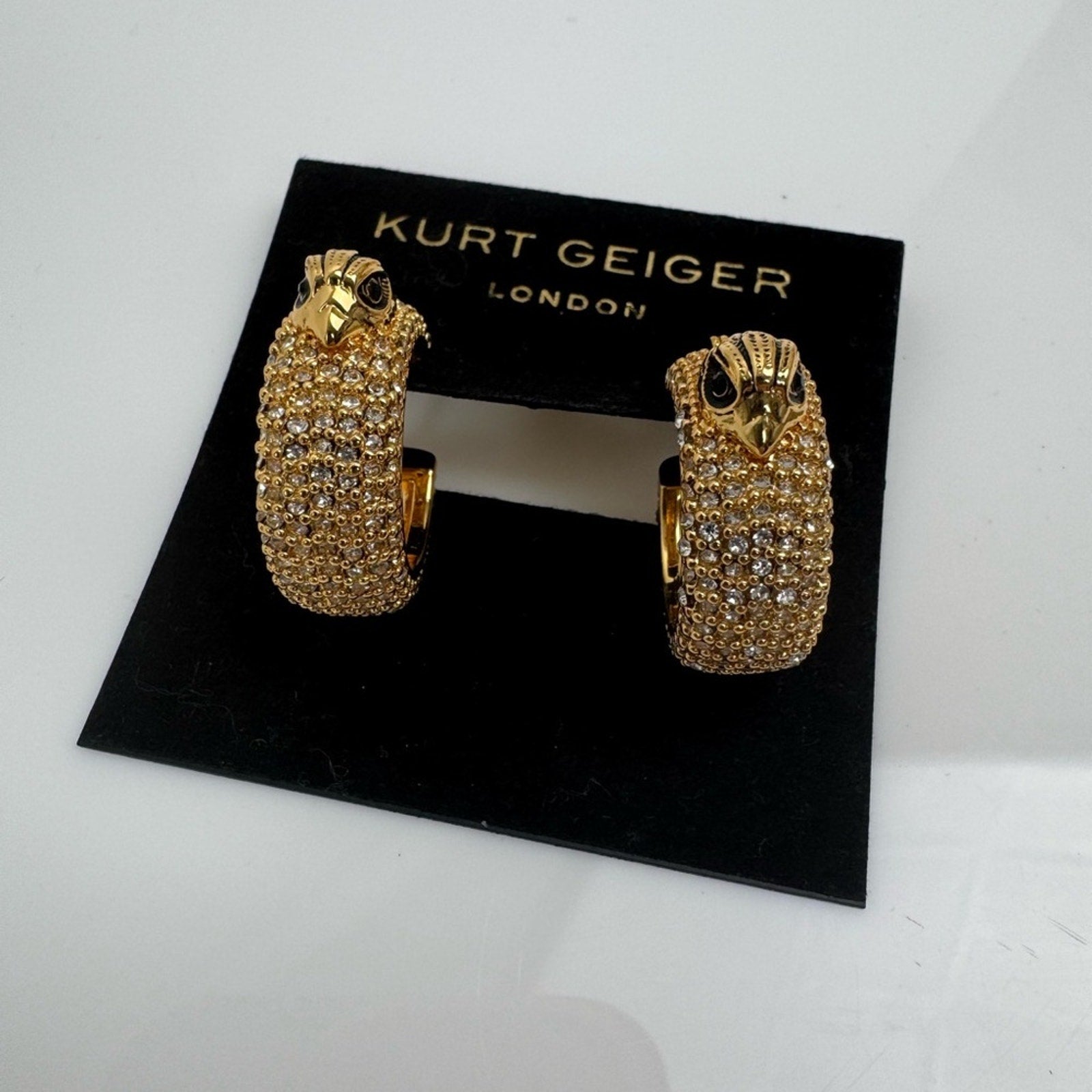 Kurt Geiger, Gold  plate Eagle hoops w/rhinestone embellishment throughout NWT’s