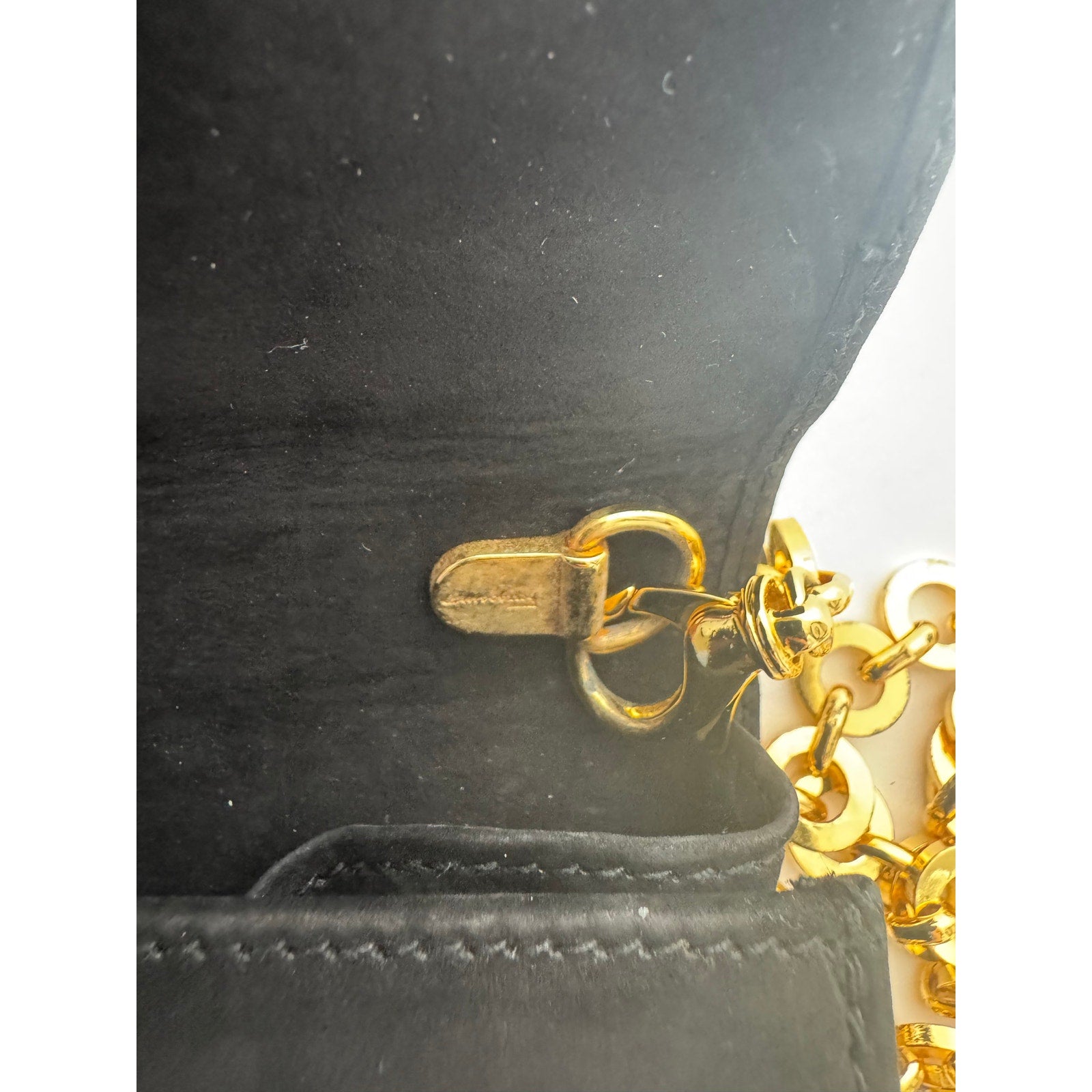 Ferragamo Black Ginny Suede Gold Removable Chain Shoulder Waist Belt Bag