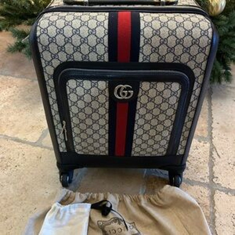 Gucci Savoy GG Supreme small cabin, carry-on suitcase made in Italy NWT