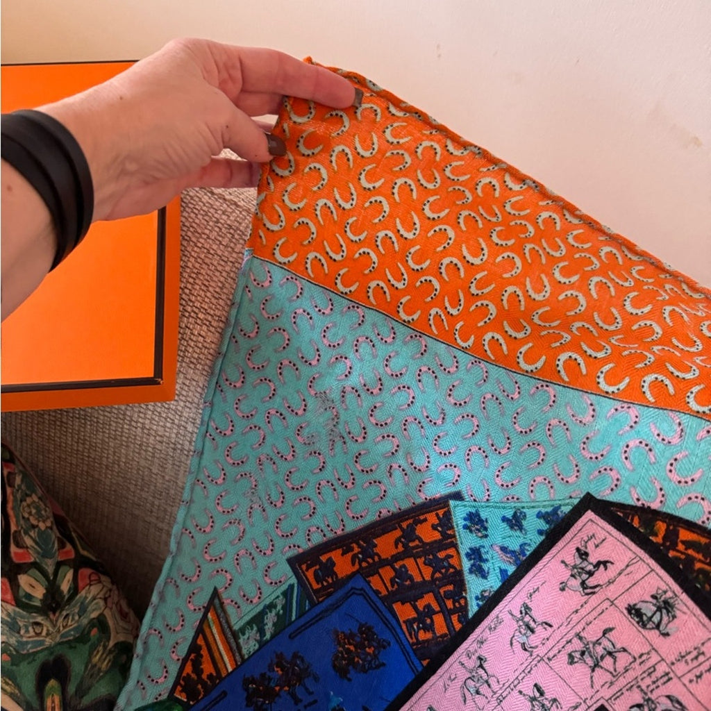 Hermès cashmere, equestrian/jungle themed scarf. Indescribably beautiful piece