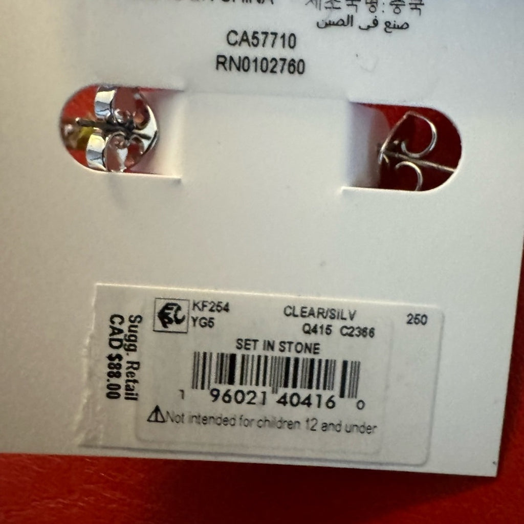 Kate Spade NWT’s silver toned post hoops with rhinestone star detail