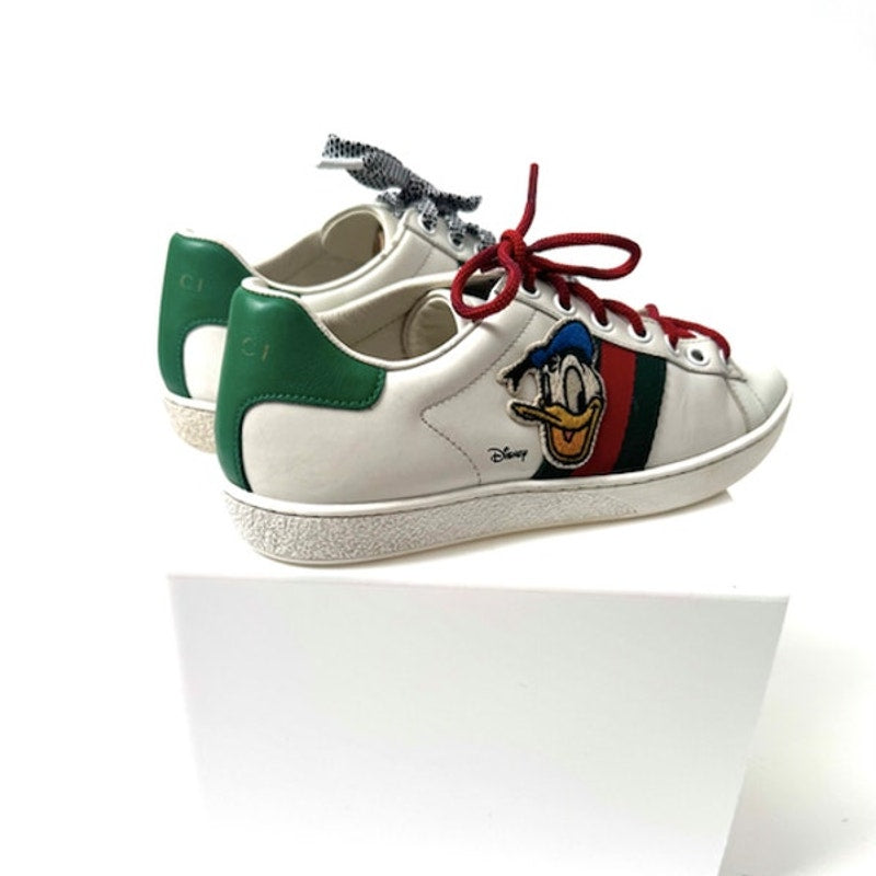Women's Disney x Gucci New Ace Donald Duck Patch Sneakers Size 4.5