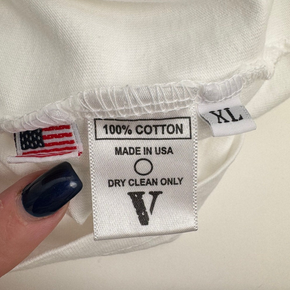 Men's Vlone x Friends NEW White and Orange Short Sleeve T-Shirt Size XL