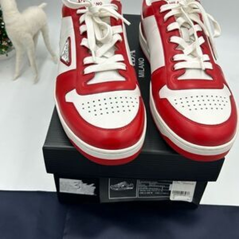 Men’s Prada downtown leather logo sneakers size 12.5 made in Italy