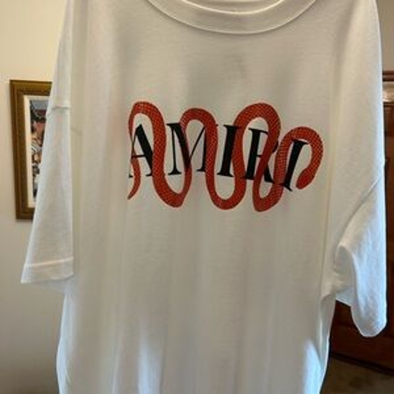 Men's Amiri snake heavyweight cotton T-shirt, size XXXL