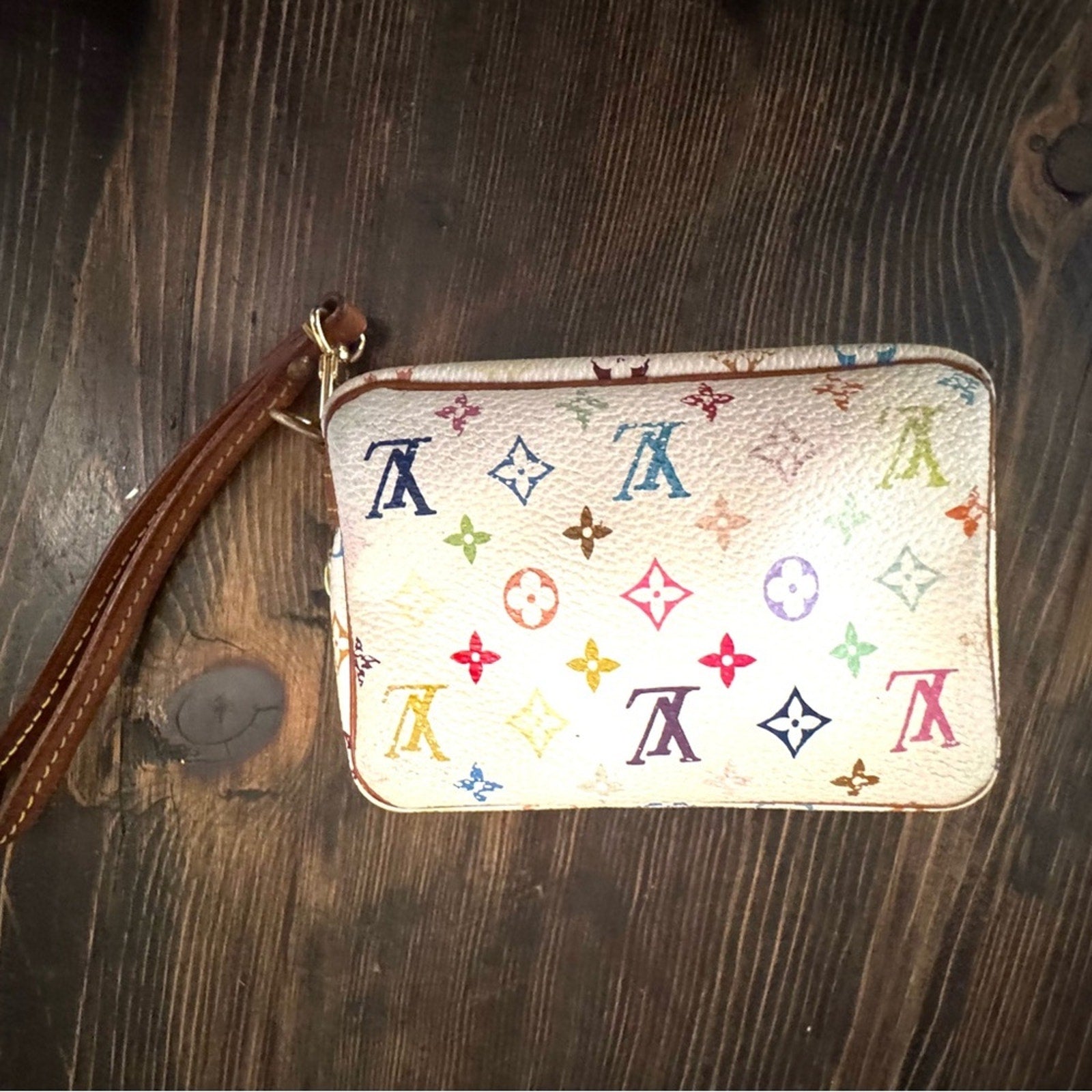 Louis Vuitton Takashi Murakami Monogram Multicolore Trousse Wapity Clutc…