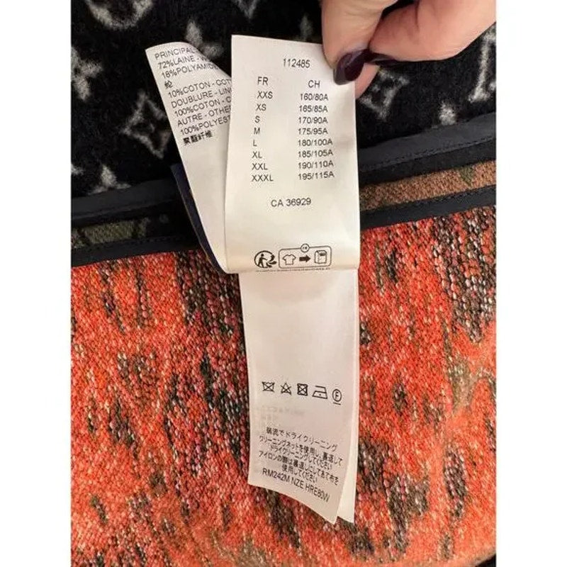 Louis Vuitton Monogram Bull Jacquard Knit Vest Turquoise Buttons XXL