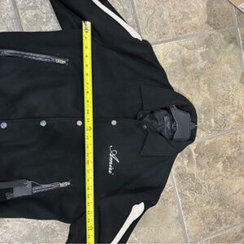 Men's Amiri bones wool black varsity jacket size 52/ extra large