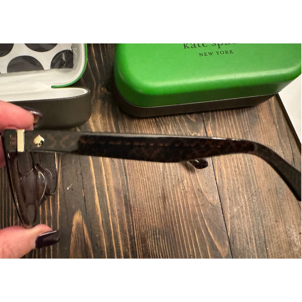 Kate Spade NWOT Brown Pattern 56mm Daesha Cat Eye Sunglasses